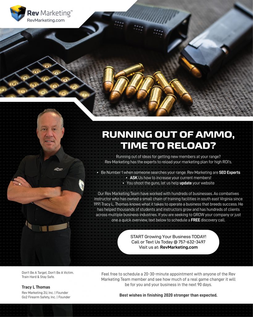 The Rev Marketing Team builds long lasting relationships with the firearms industry while developing a marketing plan and strategies to enhance growth online and in communities around servicing the firearms industry.