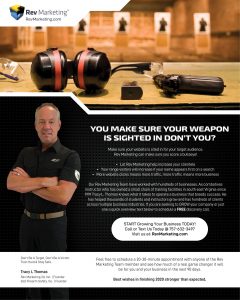 The Rev Marketing Team builds long lasting relationships with the firearms industry while developing a marketing plan and strategies to enhance growth online and in communities around servicing the firearms industry.