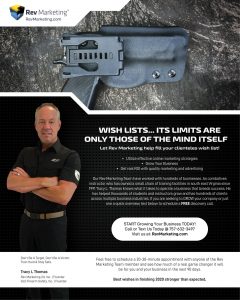 The Rev Marketing Team builds long lasting relationships with the firearms industry while developing a marketing plan and strategies to enhance growth online and in communities around servicing the firearms industry.